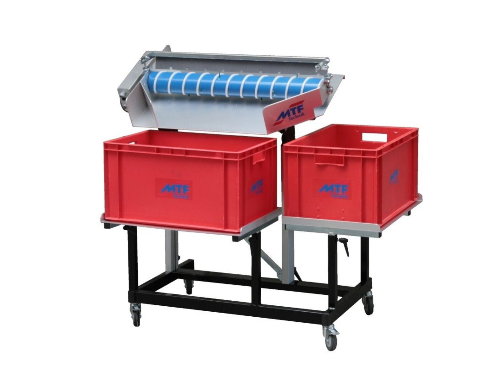 Schneckenseparator in Sonderversion für die Separation von Kunststoffteilen am Ausgang einer Spritzgießmaschine
