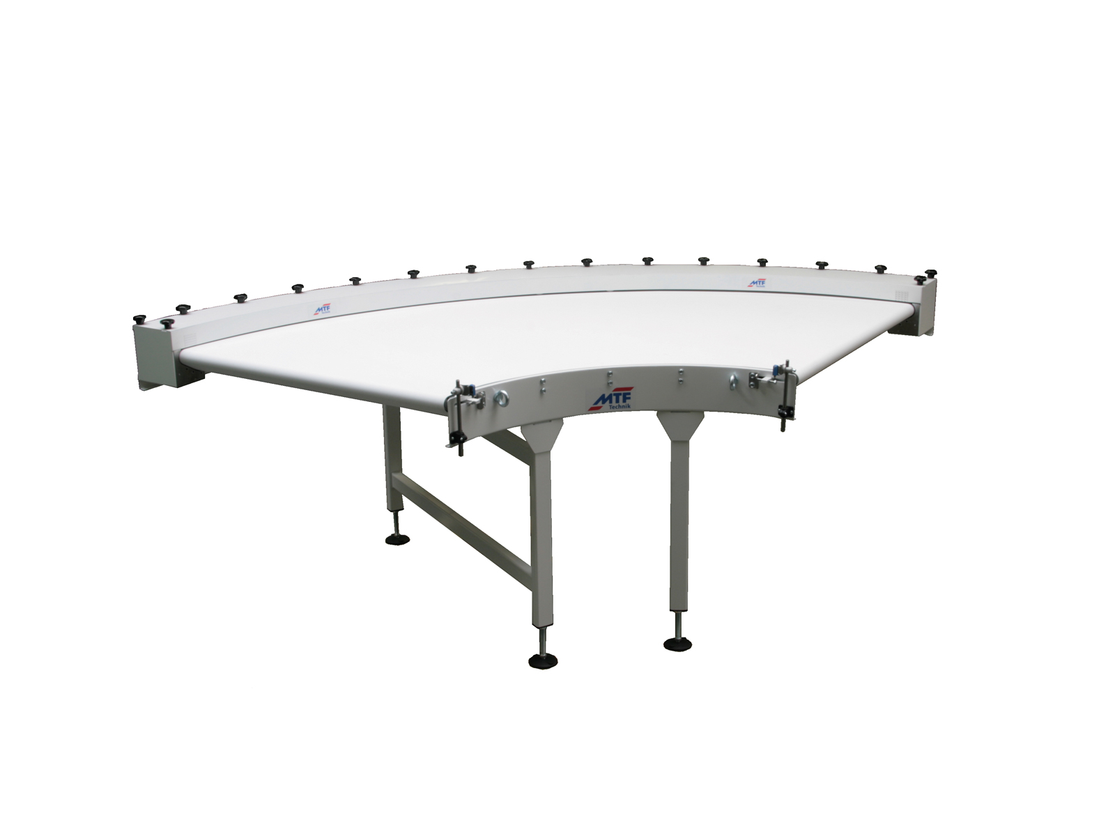 Kurvenband MD ST22 mit Messerkante und weißem, glattem Gurt